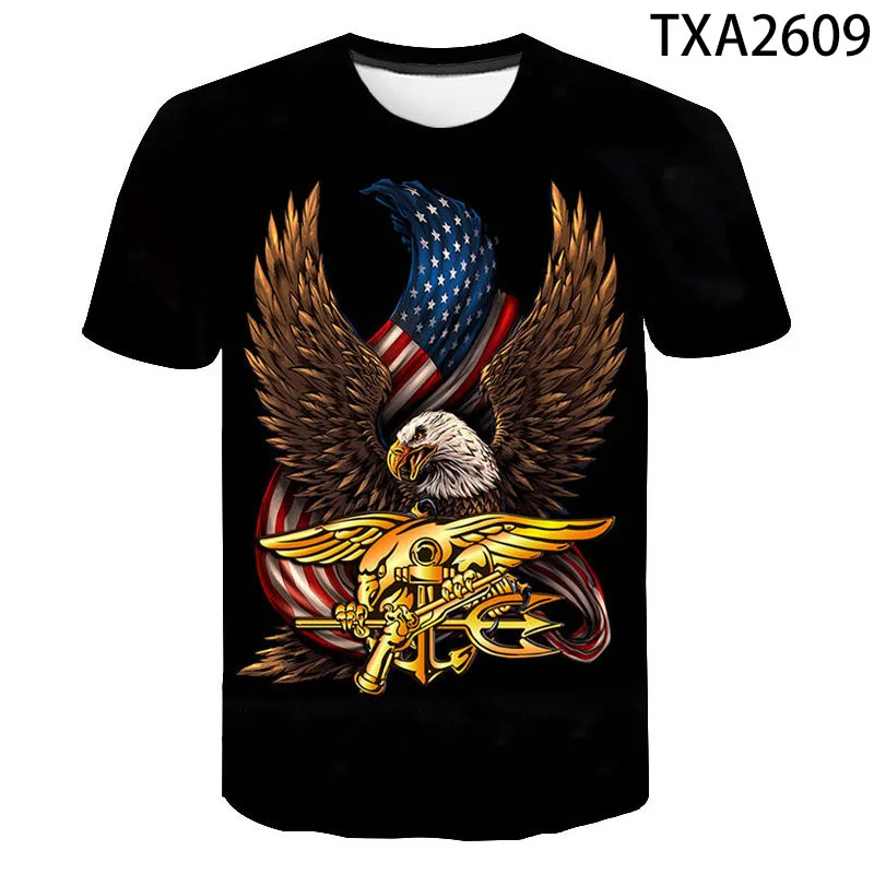 США Темно Синяя команда Футболка мужская женская Детская футболка с принтом орла