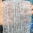 Бусины голубого лунного камня, 234 мм, 100% натуральные граненые, россыпью, для изготовления ювелирных изделий, браслетов