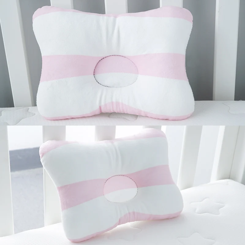Pink strip Muslinlife, постельные принадлежности, поддержка шеи, детская подушка, насадка для младенцев, формирующая, детская подушка с принтом, хлопковая детская подушка, позиционер сна, Прямая поставка - Цвет: Pink strip
