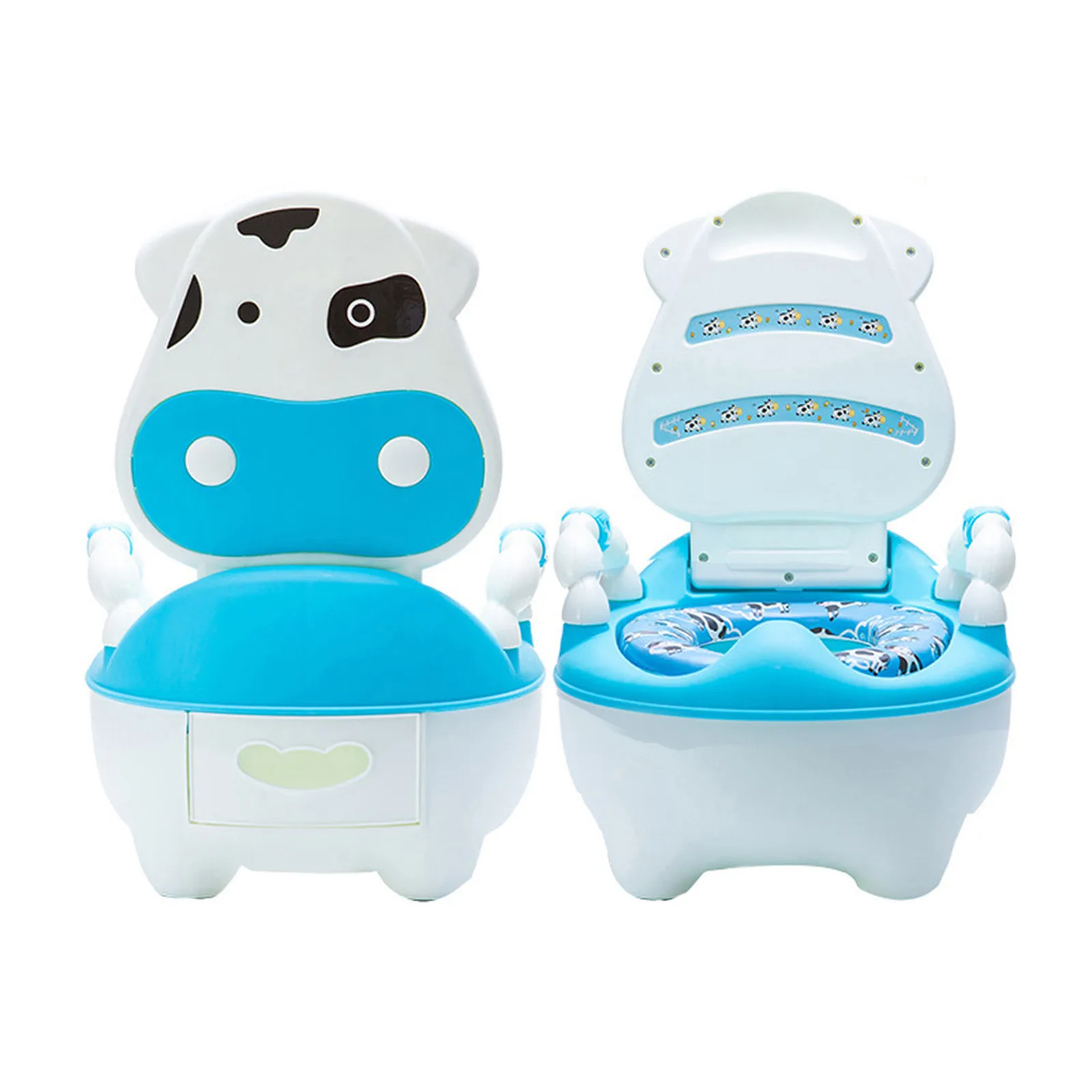 

Lovely Cute Cow Potty Chair For Boys And Girls Toddler Potty Training Toilet Movable Toilet Multifunction Bedpan Potty Chair