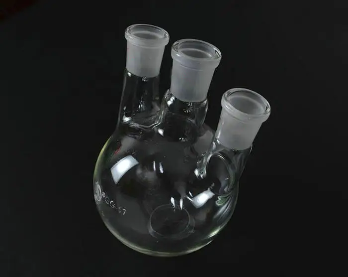 25 мл Круглое Дно 3-шея стеклянная колба с прямыми шеями 3 ртами для лабораторной