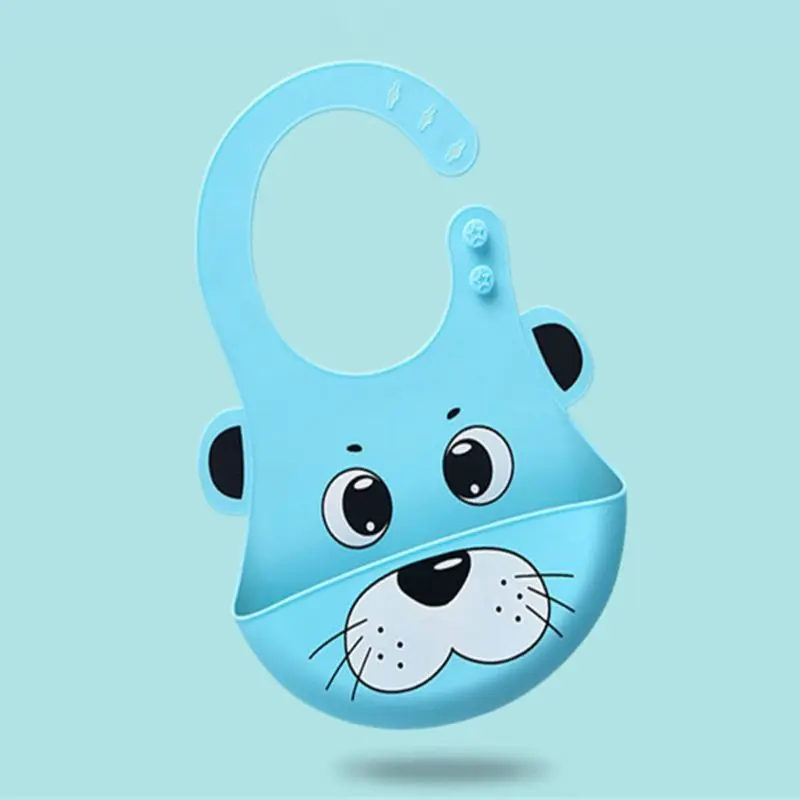 

Waterproof Baby Soft Silicone Bibs Cartoon Infant Feeding Food Catcher Pocket Cute Pattern Boys Girls Burp Cloths Infant