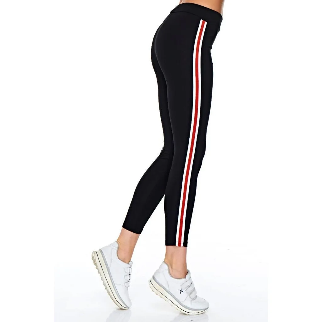 Almila Red-White Seritli Women Leggings 4003