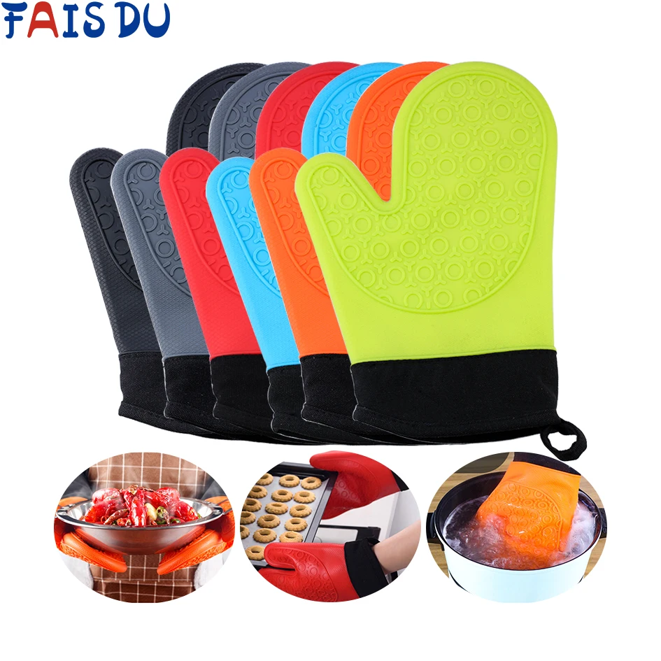 2 шт. изолированные прочные огнестойкие перчатки для выпечки Толстая двухслойная