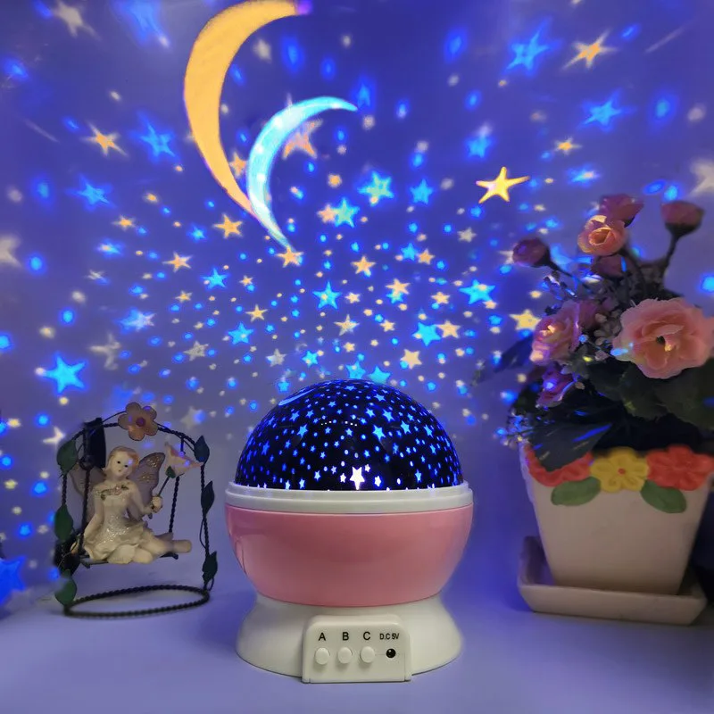 

Светодиодные Звездные огни, 7 цветов, Луна и фотолампы, Звездный проектор, вращающийся Звездный Рождественский ночник