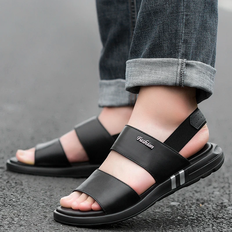 Мужские сандалии из натуральной кожи Мужская Летняя обувь Высококачественные