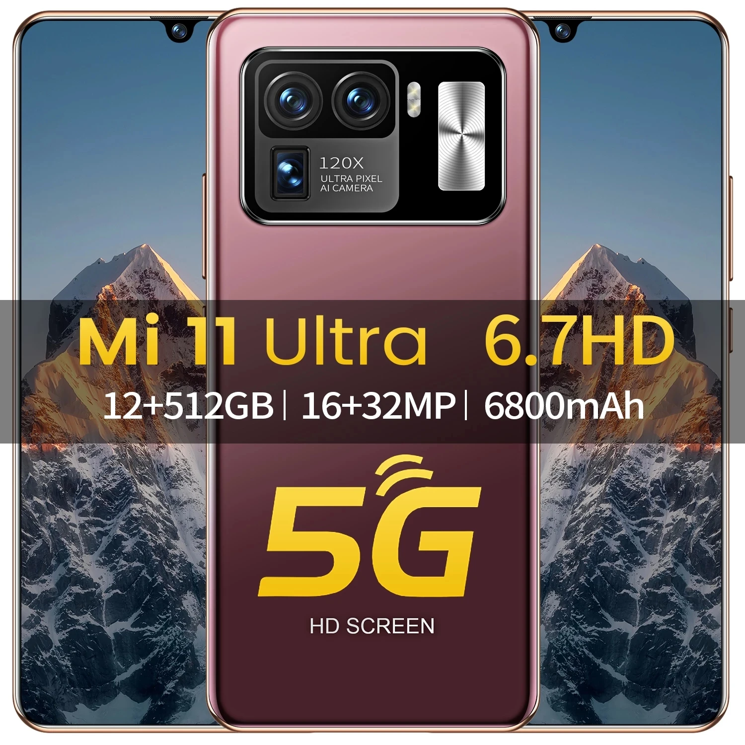 

Global Origin Mi11 Ultra 6.7-inch Smartphone 6800mAh 16G+512G Global Version Android Phone Support Google Play 5G Mobilephone