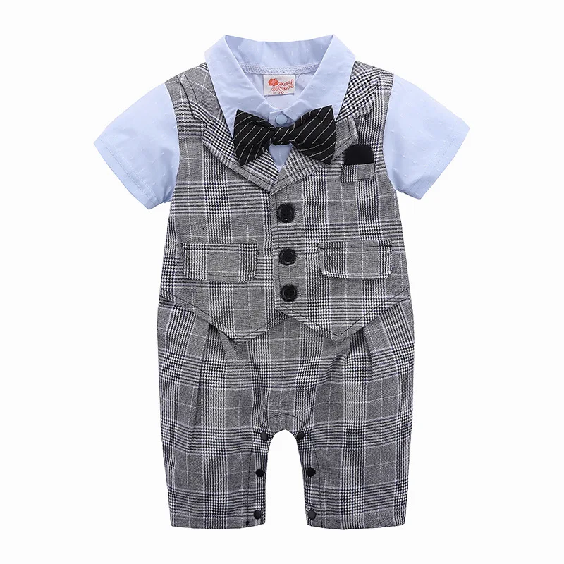 

Newborn Baby Boy Rompers Formal Gentleman Style for New Born Cotton Clothing One-pieces Suit Baby Jumpsuit 0-24M