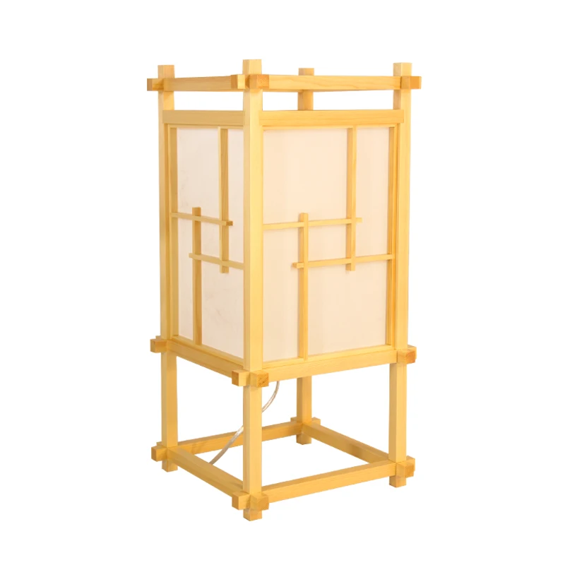 

Japanese pine log color tatami led table lamp wood floor lamp