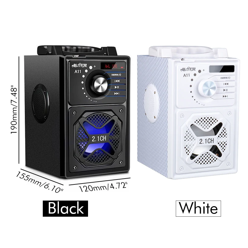 Karaoke Wireless Speaker 3D Surround Sound Multi-function bluetooth System Subwoofer Microphones Phone Holder 2500mAh | Электроника