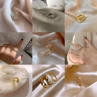 simple korean style ins ring female personality index finger couple jewelry metal ring light luxury jewelry accessories