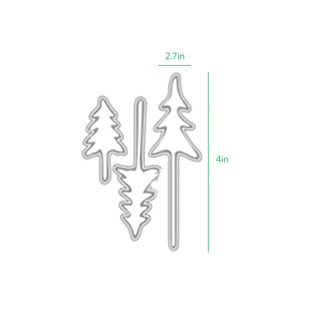 3 шт. металлические штампы для резки рождественской елки и Скрапбукинг тиснение
