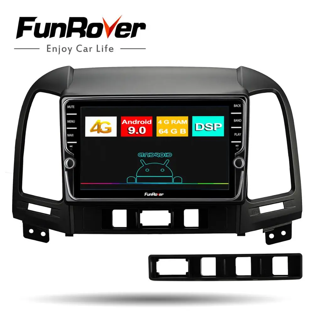 Funrover Android 9.0 dvd-плеер автомобиля для HYUNDAI Santa Fe автомобиля GPS; стереооборудование для автомобиля для HYUNDAI ELANTRA(2007-2011) RDS DSP 4G+64G