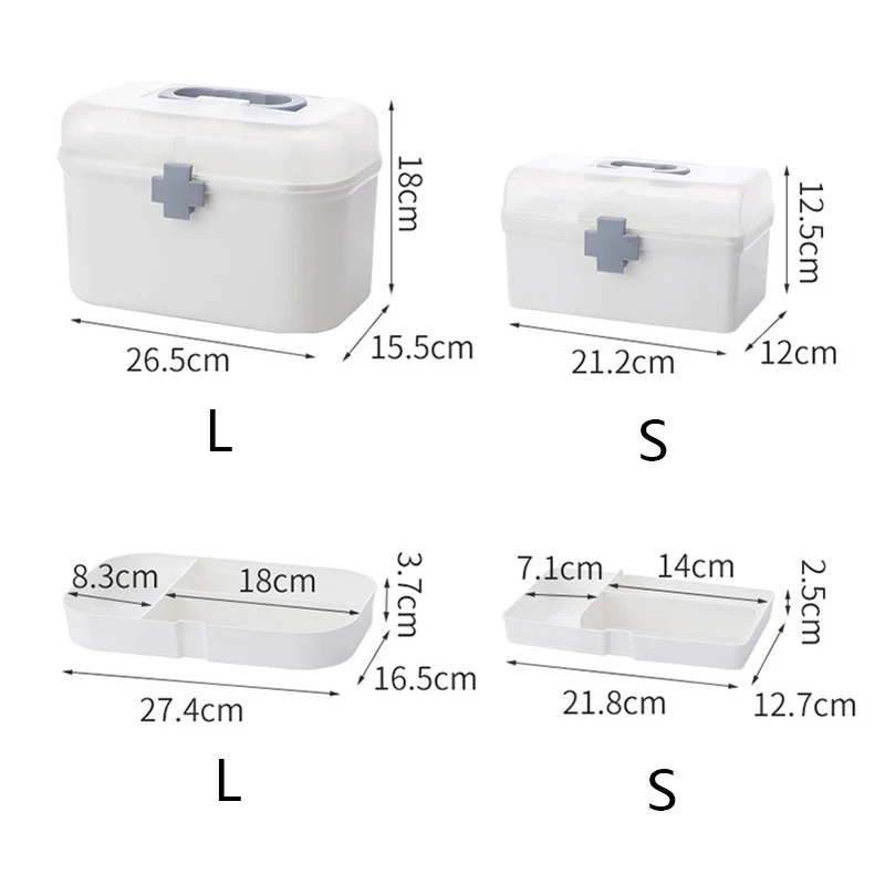 

Household dust-proof large-capacity medicine box emergency care medicine storage box portable multi-layer plastic medical box