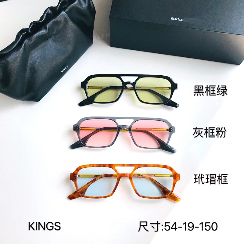 

New fashion Luxury Brand GM pilot sun glasses Women men GENTLE KINGS Fashion Sunglasses Acetate polarized UV400 lens MONSTER