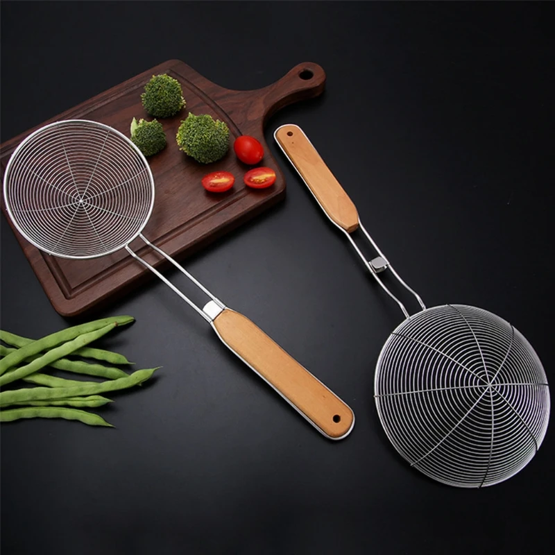 Oval Food Filter Cooking Tools Stainless Steel Safe in Kitchen Appliances for Everyday Frying Steaming and Scooping