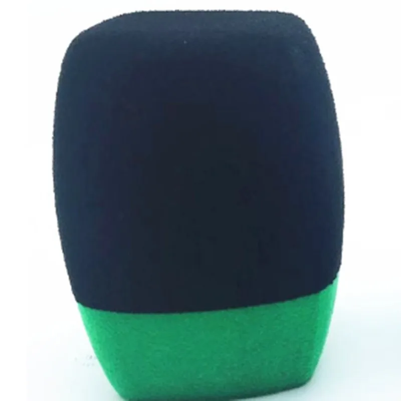 Black and green Linhuipad напечатанный логотип ручной интервью Ветрозащита для микрофона открытый Новости Интервью микрофон на лобовое стекло 2 цвета флокированные - Цвет: Black and green