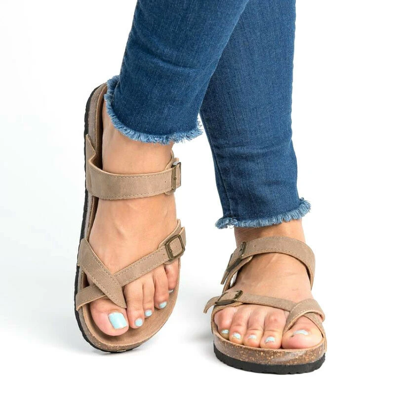 

Women Sandals Slide Buckle T-Strap Platform Flip Flop Shoes Fashion for Summer XRQ88