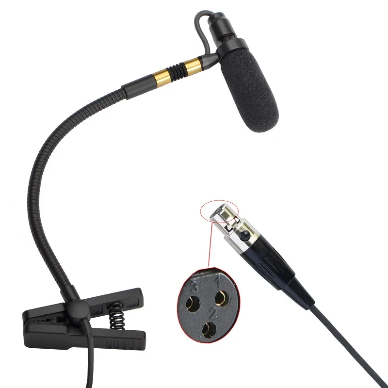 3 Pin Mini XLR IM-20 3 Pin 4 Pin Mini XLR Plug 3,5 мм разъем музыкальный инструмент микрофон всенаправленного типа Sax микрофон - Цвет: 3 Pin Mini XLR