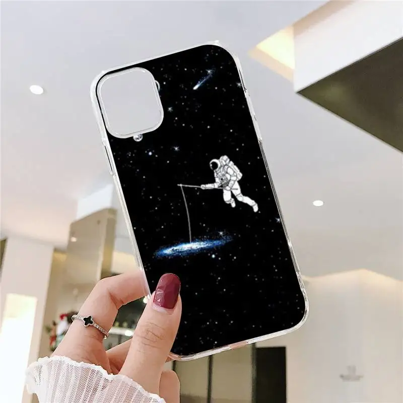 

Moon astronaut space universe Phone Cases Transparent soft For iphone 5 5s 5c se 6 6s 7 8 11 12 plus mini x xs xr pro max