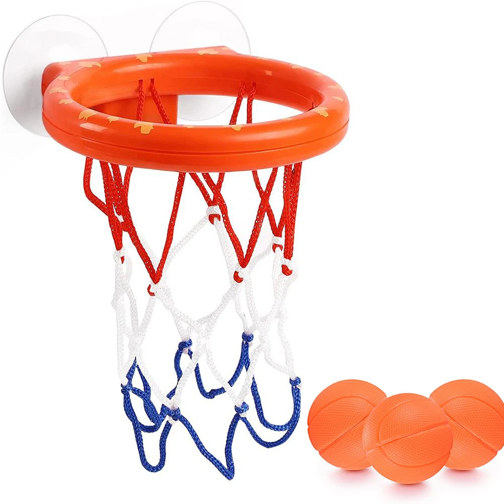 

Children's 2in1Toys Bathtub Basketball Hoop & Balls Set for Bath Toys Playset with 3 Balls Indoor Outdoor Bathroom Use Game