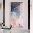 Абстрактные розовые картины с изображением звездной Луны, золотые плакаты с птицами, скандинавские настенные художественные картины на холсте, домашний декор для гостиной
