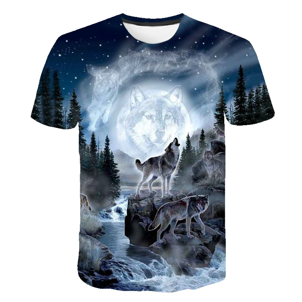 

Male Fashion T-shirt Male 2021 Newest 6XL Wolf 3D Print Animal Cool Funny T-Shirt Men Short Sleeve Summer Tops T Shirt Tshirt
