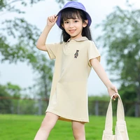 dress for girls sweet cartoon embroidery wild campus style student outing step on wind sketching leisure quality childr clothing