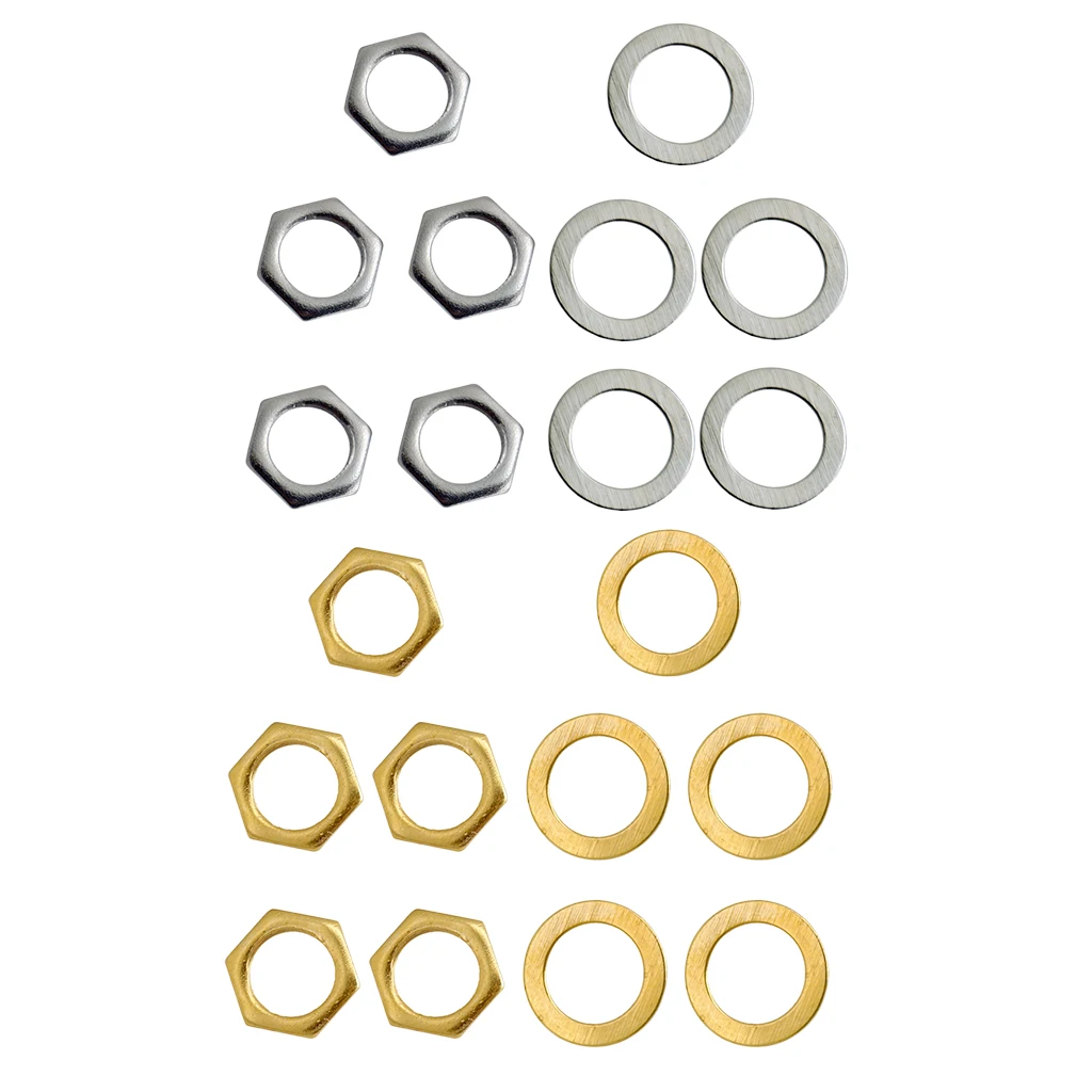 

Set of 5 Guitar Input Output Jack Nut Lock Washer for Electric Guitar/Bass