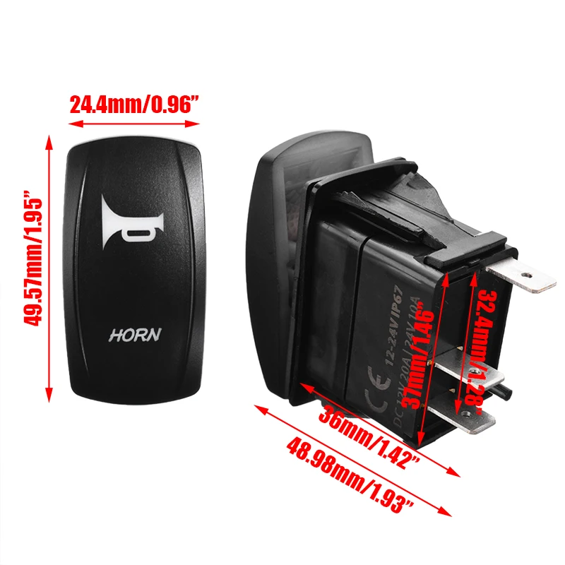 DC 12 В/24 В вкл/выкл Рокер тумблер синий светодисветодиодный SPST водонепроницаемые