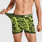 Трусы-боксеры мужские Бесшовные, пикантное нижнее белье, камуфляжные шорты, нижнее белье