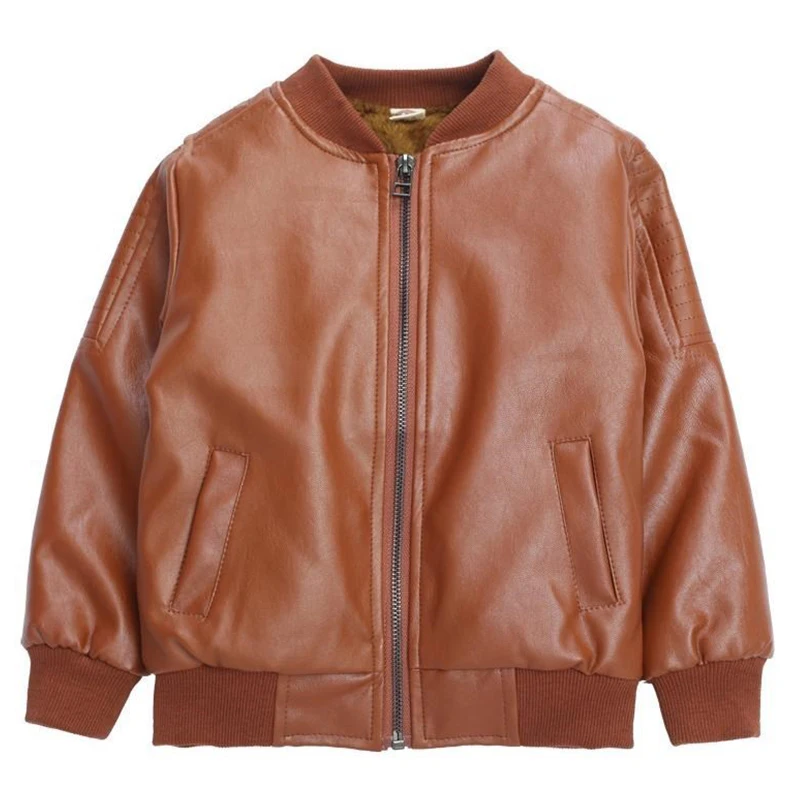 Куртка из искусственной кожи для мальчиков 2 14 лет Осень зима 2020|Куртки и пальто| |