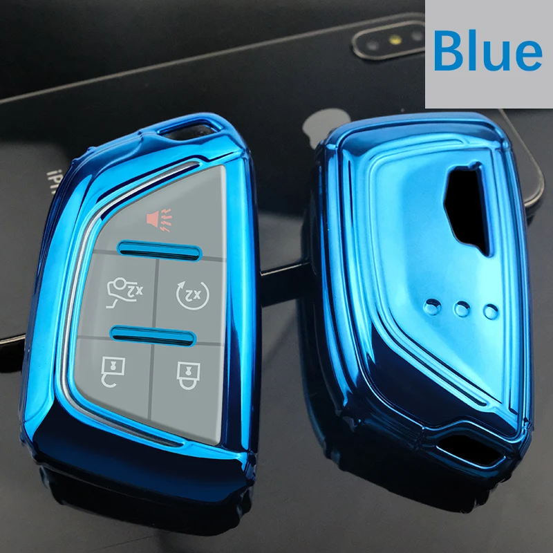 Car Key Cover Protector Case For Cadillac Escalade CTS XTS ATS ATS-L XLS SRX 2015 4/5 Button 28T CTS-V XT5 CT6 Accessories | Автомобили и