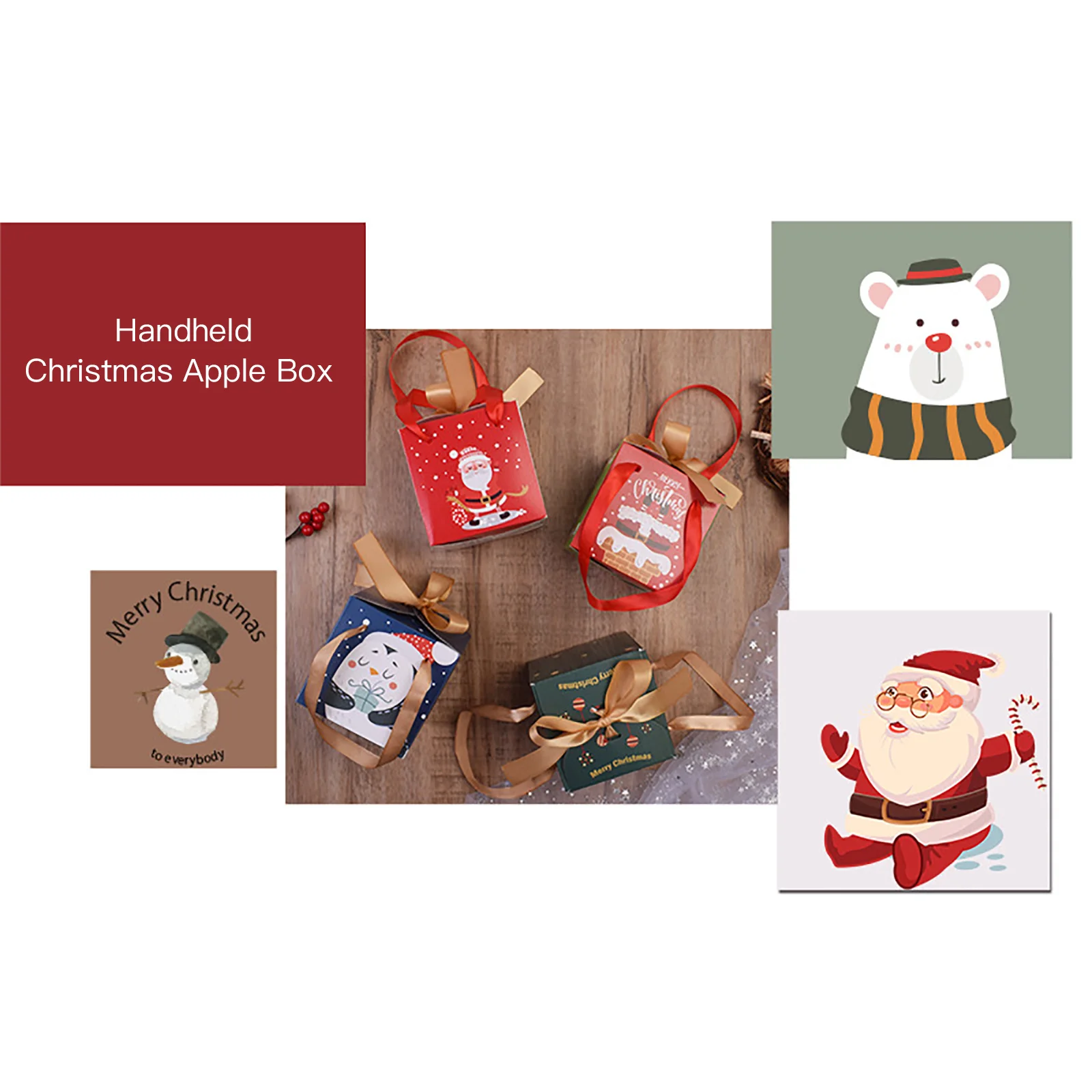 Подарки для детей сумка Санта Клаус конфеты коробка конфет рождественские