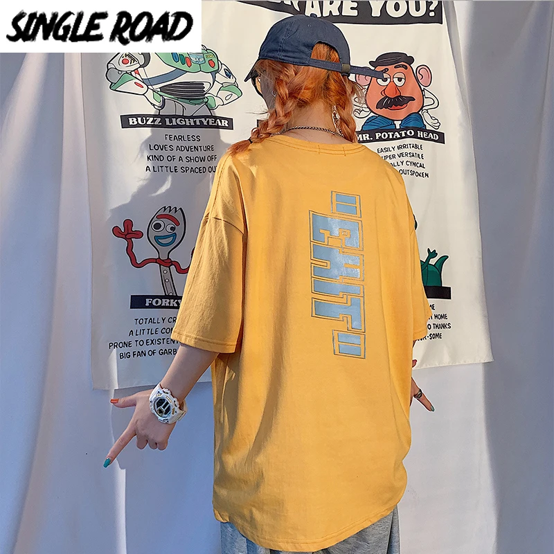 Мужская футболка SingleRoad летняя хлопковая Футболка большого размера в стиле