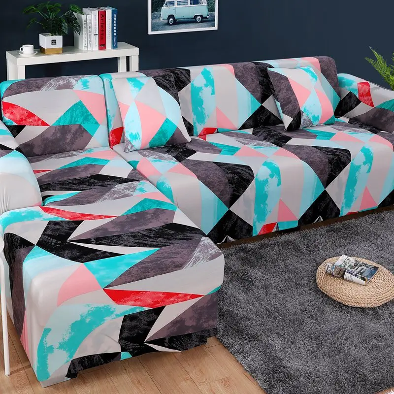 Multi Plaid Секционный Набор чехлов для дивана геометрический угловой диван крышка Эластичный чехол на диван для гостиной шезлонг диван крышка 1/2 шт - Цвет: Multi Plaid