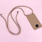 Конфеты цвет силиконовый ремешок чехол телефона для Xiaomi Redmi Примечание 7 8 9 Pro 9S 9A 8T 8A 7A 6A Pro мягкий ожерелье шнур веревка Защитная крышка