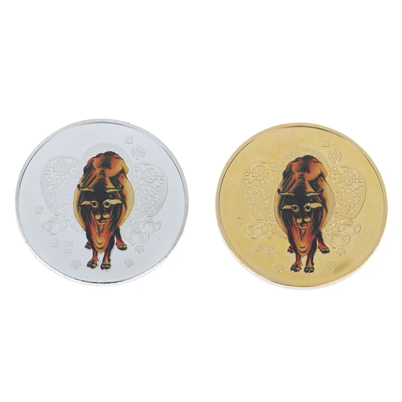 2021 год быка памятная монета Китайский Зодиак Сувенир Монета не монеты