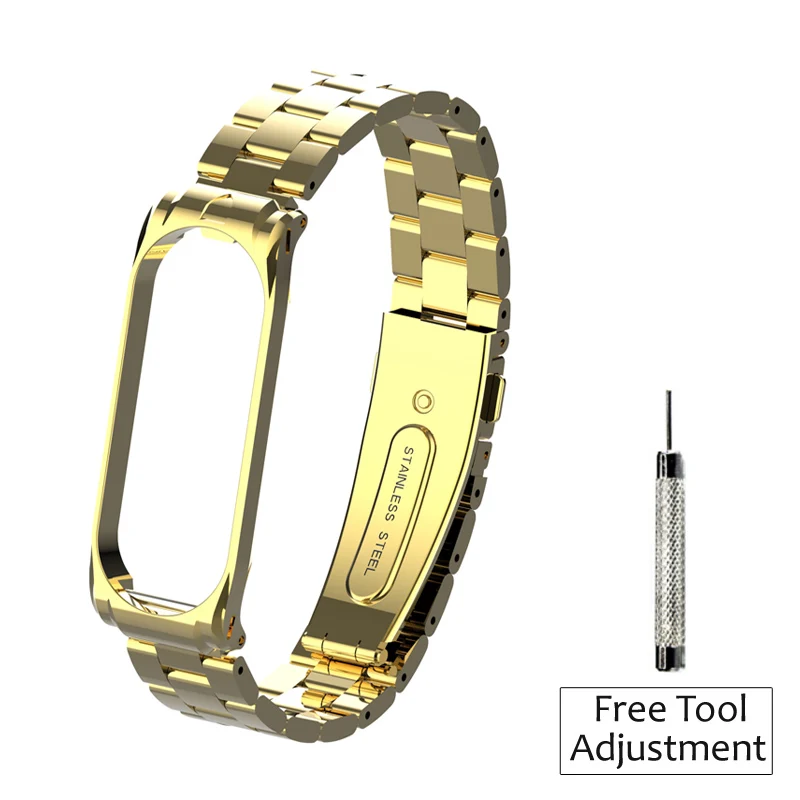 style 1 gold Браслет Amazfeel для mi band 4 металлический ремешок mi band 4 ремешок на запястье из нержавеющей стали ремешок для mi band 3 mi band 3 ремень - Цвет: style 1 gold