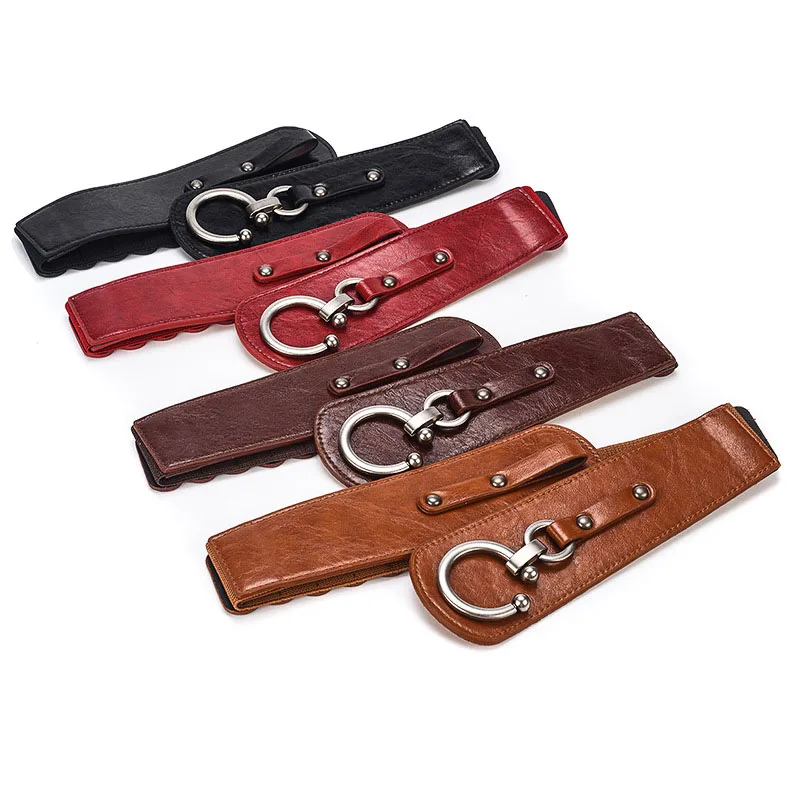 Ремень из ПУ кожи Женский свободного покроя модный винтажный эластичный пояс с