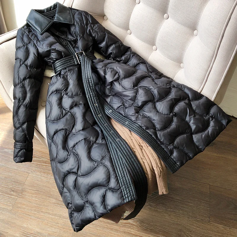 

New Women's Long Goose Down Jacket Parka Outwear Quilted Coat Female Thick Warm Cotton Quality Clothes Waterproof
