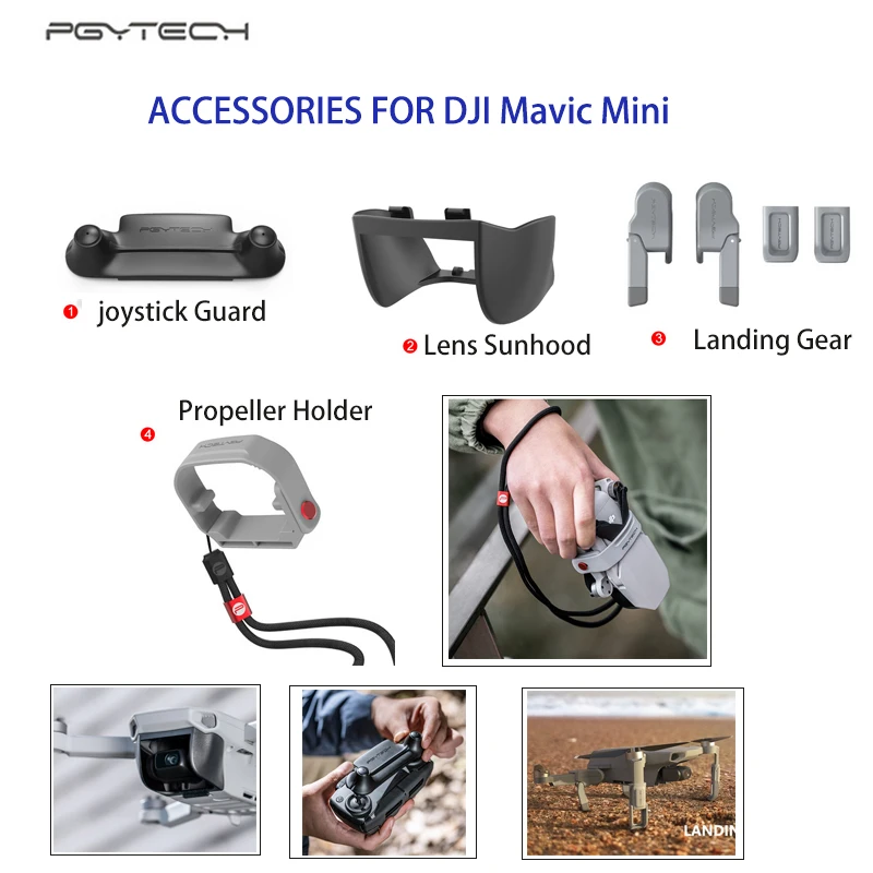 PGYTECH DJI Mavic мини крышка бленды для объектива посадочное снаряжение расширительное
