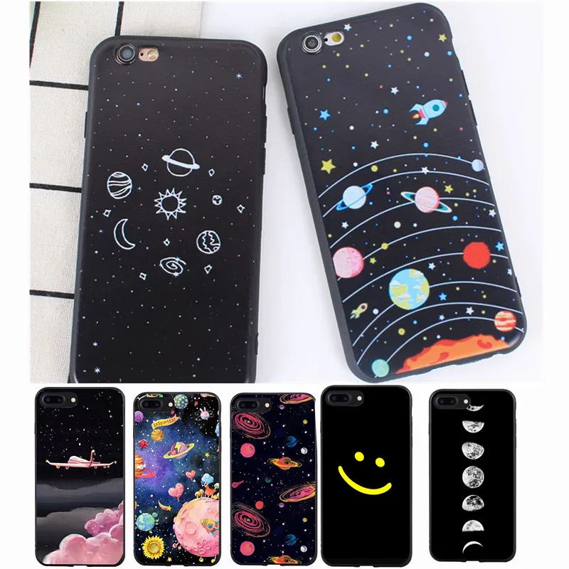 Чехол для телефона с изображением луны и звезд iPhone 7 чехол X 6S 6 8 Plus 5 5S разноцветный