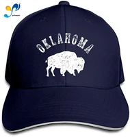 vintage oklahoma buffalo bison men cotton classic baseball cap adjustable size