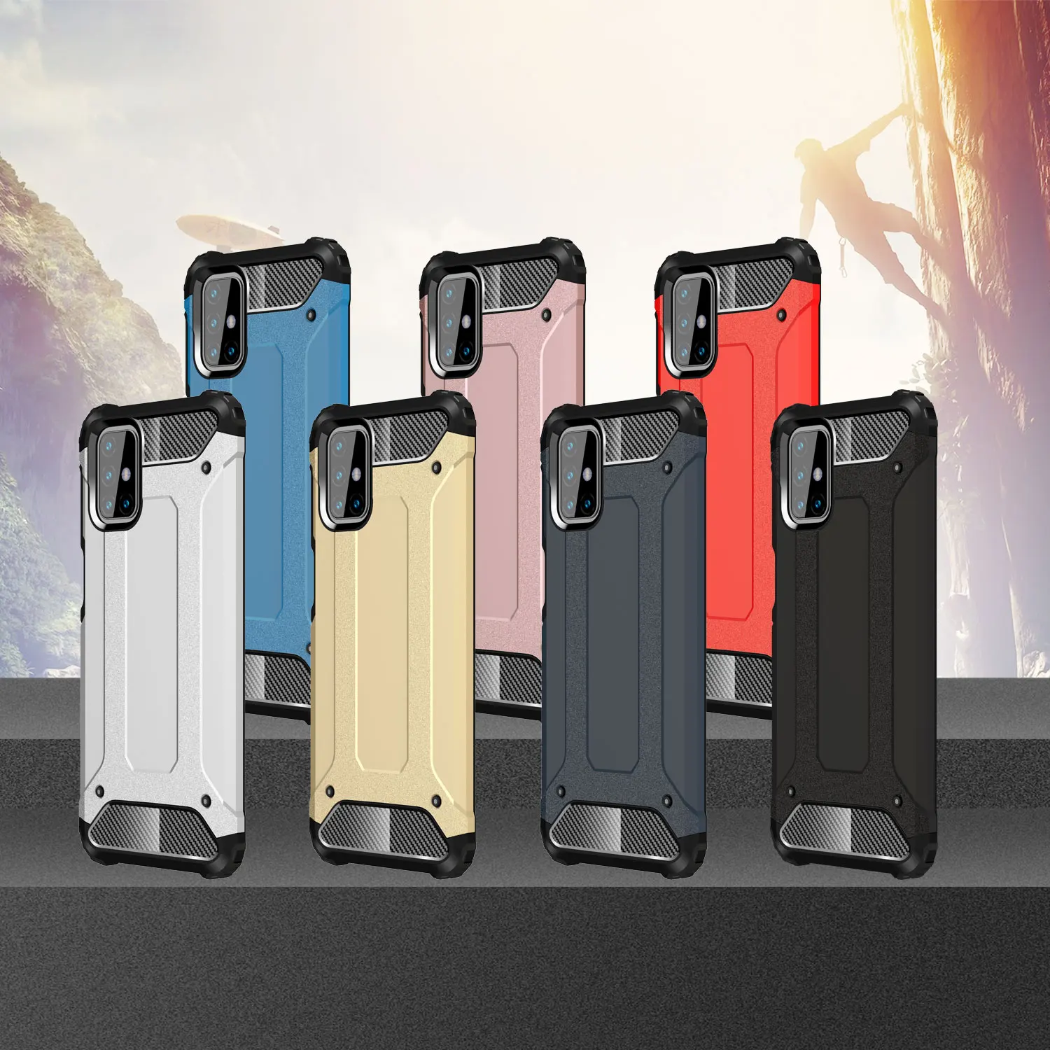 

Anti-Fall Armor PC Phone Case For Samsung Galaxy M01 A01 CORE M40S M21S M31S M60S M80S M30S M02S Shockproof Protector Back Cover