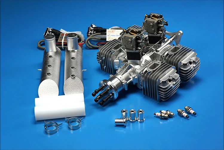 DLE222 RC самолет БПЛА бензиновый двигатель четырехцилиндровый двухтактный боковой