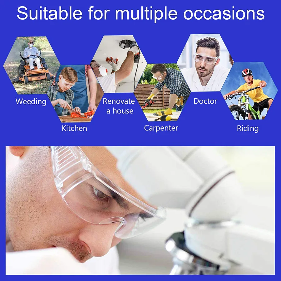 

10PCS Transparent Safety Goggles Protective Safety Glasses Anit-Splash Dust-Proof Sand Work Lab Eyewear Spectacles Protection