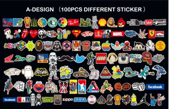 100 шт Смешанные Мультяшные игрушки наклейки s для автомобиля стиль велосипед мотоцикл телефон ноутбук путешествия багаж крутые забавные наклейки бомба наклейки JDM