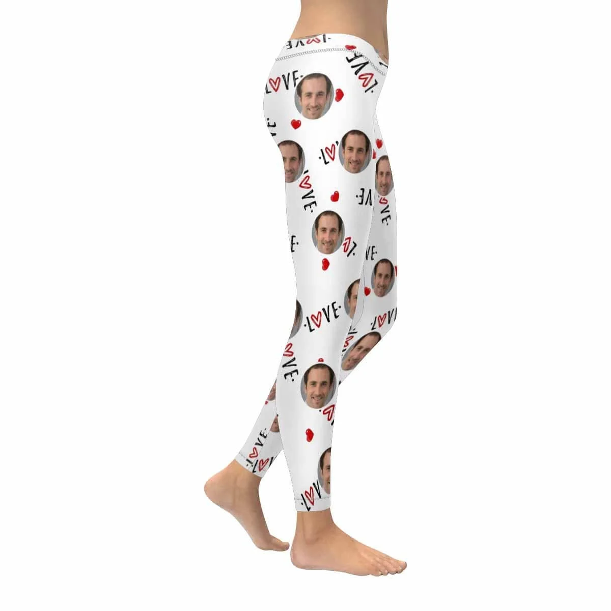 

Custom Photo I Love You Low Rise Yoga Leggings