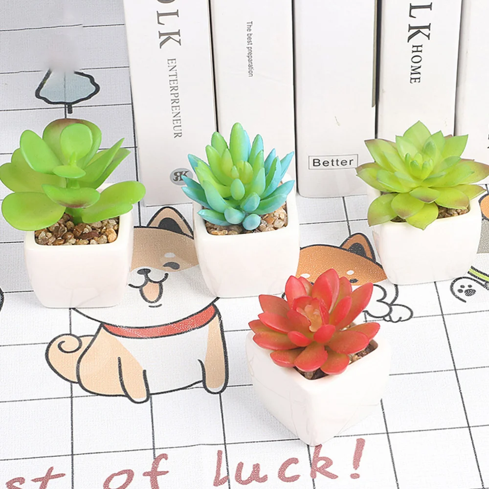 4 шт. похожая на настоящую горшечные растения суккулент Декор искусственные